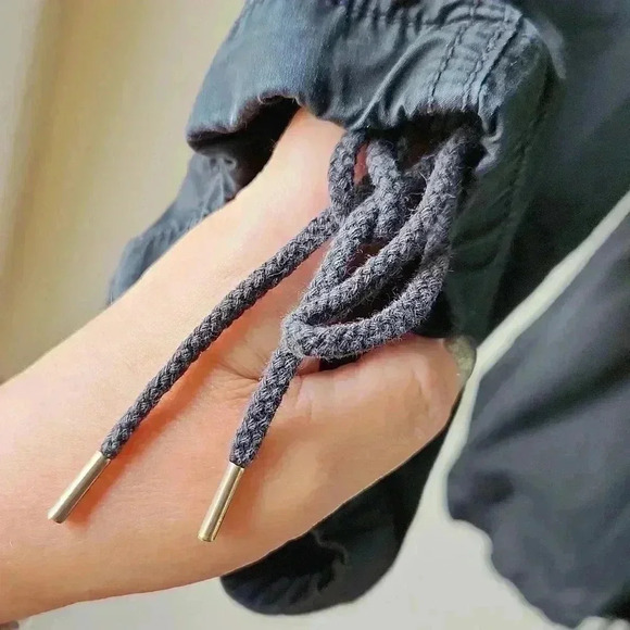 Loft Marisa Cropped Lightweight Cotton Cargo Pants Drawstring Leg Openings - Picture 4 of 14